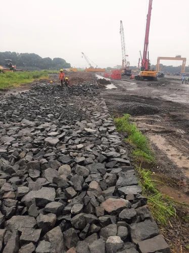 Gabion Wall - Close Up of Mesh and Stones